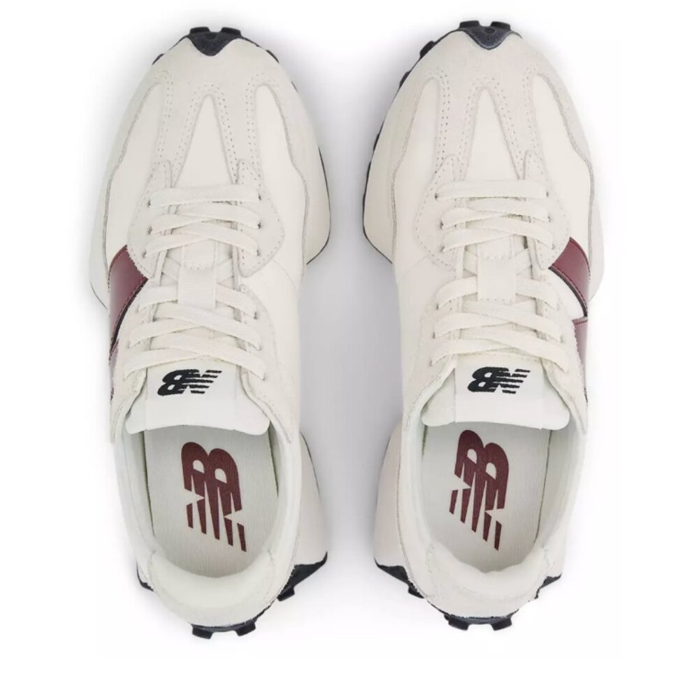 New Balance 327 Women Sneakers Shoes Moonbeam White Burgundy various sizes 💫 - Picture 5 of 11